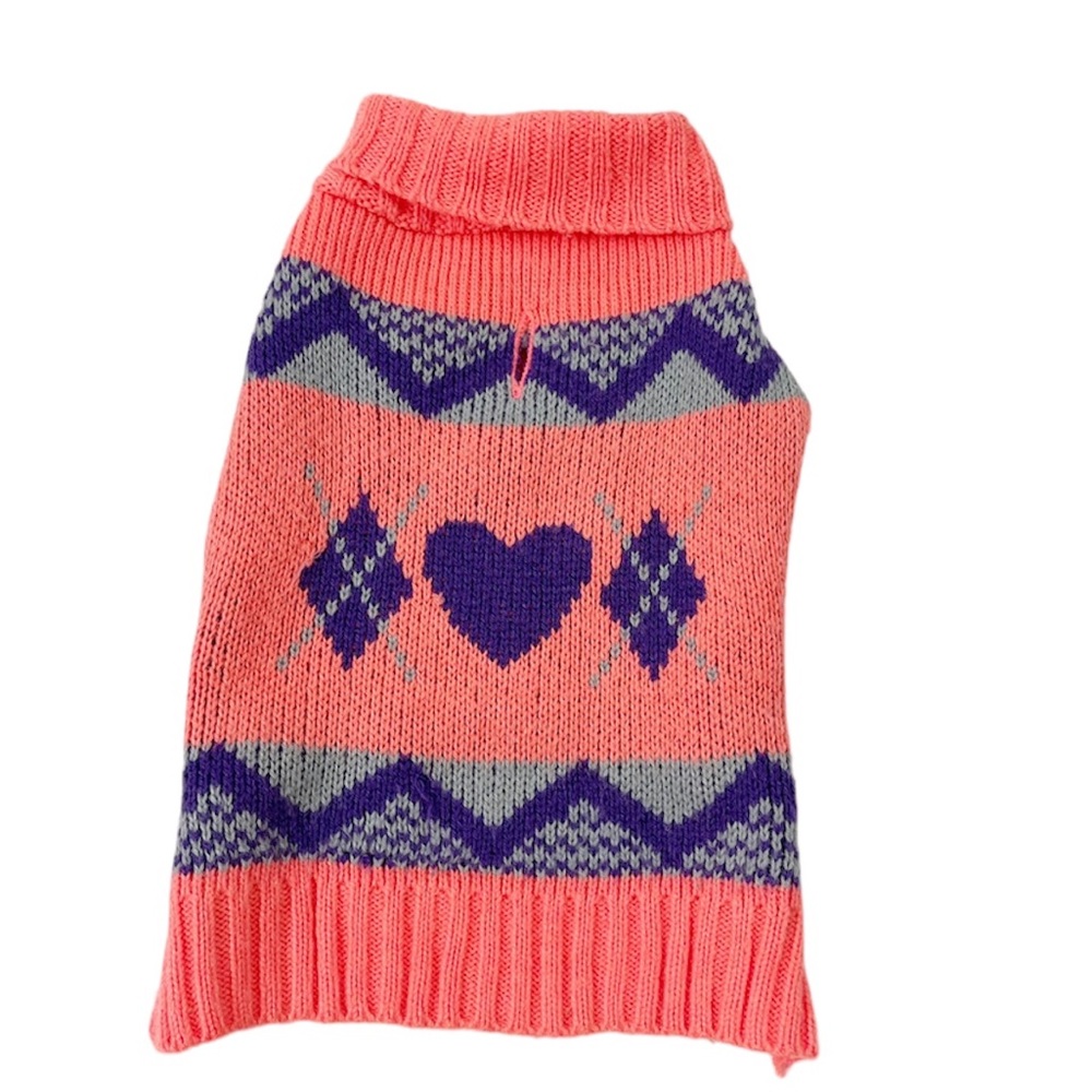 7x11” Small Knit Argyle Dog Sweater